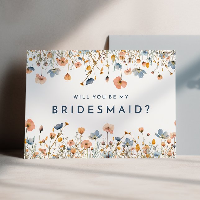 Fett elegante Floral Bridesmaid-Vorschlagskarte Einladung (Von Creator hochgeladen)