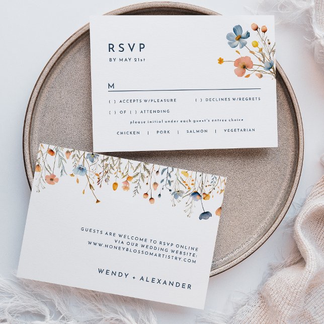 Fett elegante floral Wedding RSVP Response Card Karte (Von Creator hochgeladen)