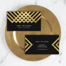 Fett elegante Schwarze Imitate Gold Geometric
