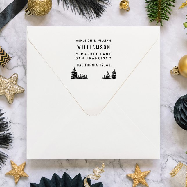 Fett familienfreundliche Typografie Pine Tree Rück Gummistempel (Von Creator hochgeladen)