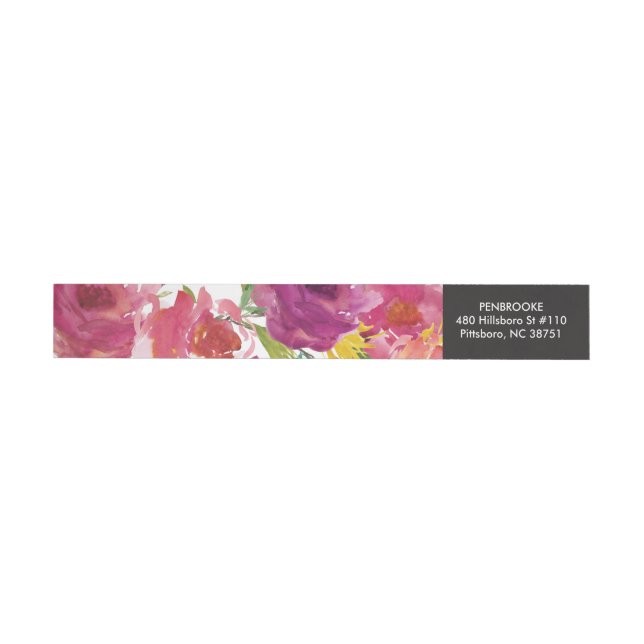 Fett Farbe Floral Wrap Rücksendeadresse Etikett (Person)