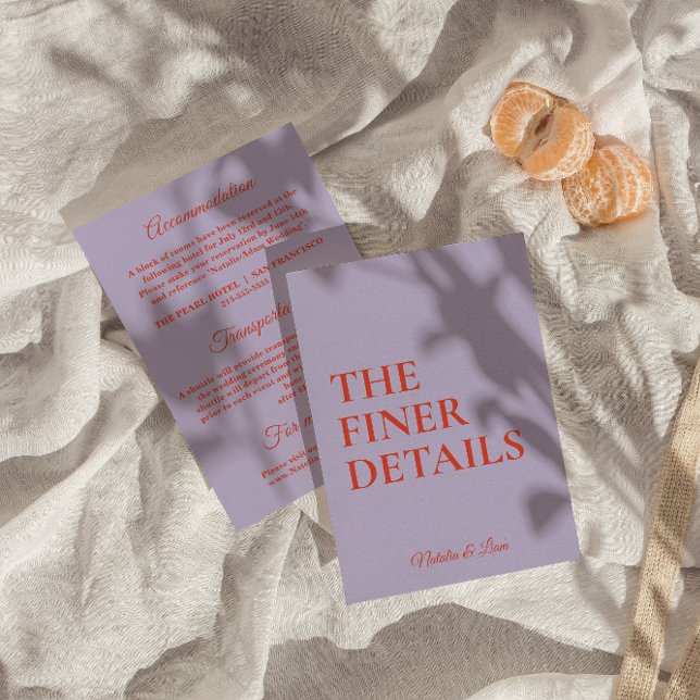 Fett farbenfrohe Retro Funky Modern Wedding Detail Begleitkarte (Von Creator hochgeladen)