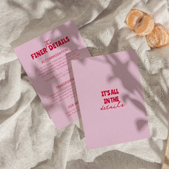 Fett farbenfrohe Retro Funky Modern Wedding Detail Begleitkarte (Von Creator hochgeladen)