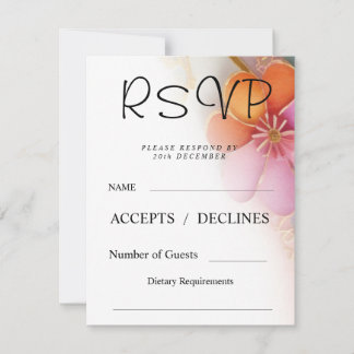 Fett farbige florale RSVP-Karte RSVP Karte