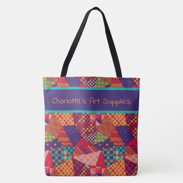 Fett farbiges Muster, personalisierte Kunststoffe Tasche (Vorderseite)