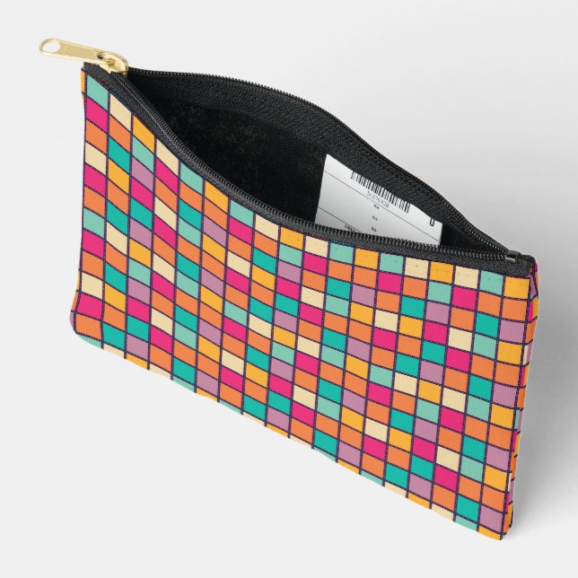 Fett farbiges Patchwork Zubehörtasche (Offen)