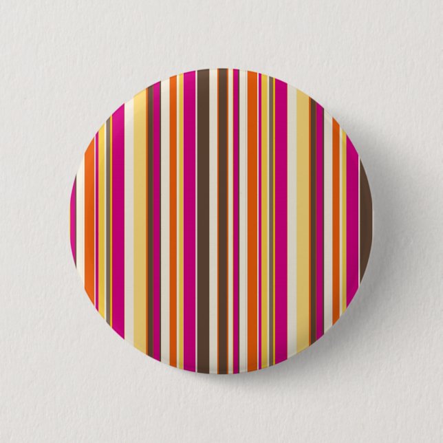 Fett farbiges rosa, orange-braune Streifen Muster Button (Vorderseite)