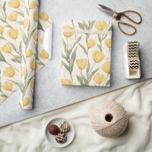 Fett Feline Tulip Blume Wrapping Paper Geschenkpapier