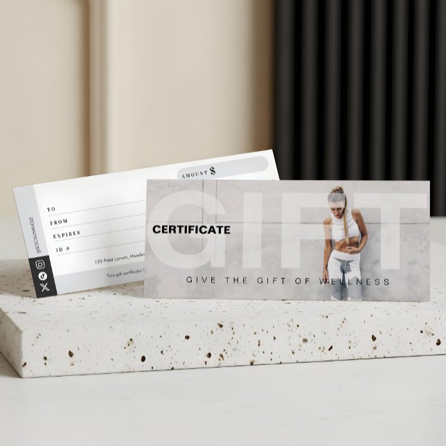 Fett-Fitness Vollständiges Foto-Geschenkgutachten (Bold Fitness Full Photo Design Gift Certificate)