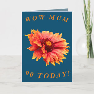 Fett Floral 90. Geburtstagskarte für Mama Karte