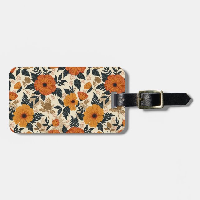 Fett Floral Geometry Gepäckstück Gepäckanhänger (Vorderseite horizontal)