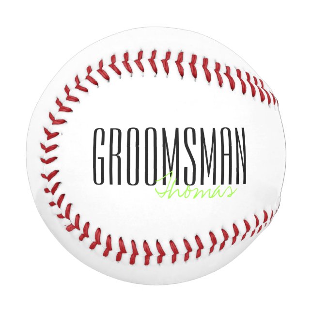 Fett gedruckte Buchstaben "Trauzeuge" Custom Weddi Baseball (Vorderseite Links)