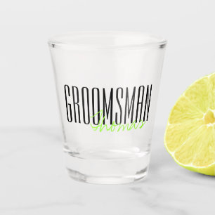 Fett gedruckte Buchstaben "Trauzeuge" Custom Weddi Schnapsglas