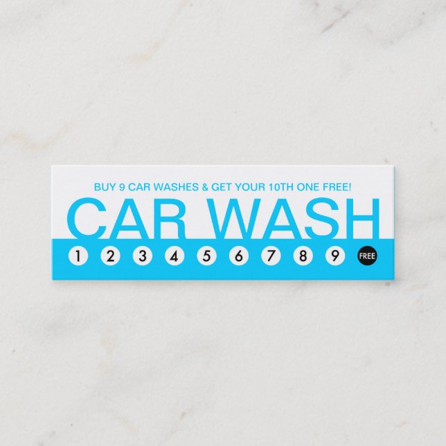 fett gedruckte CAR WASH Kundenbindung Treuekarte (Vorderseite)