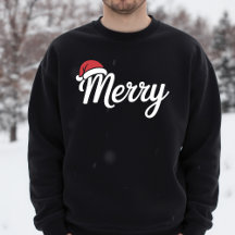 Fett Gedruckte Schwarze Frohe Weihnachten Santa Mü