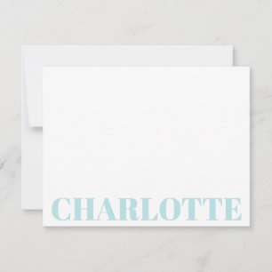 Fett gedruckte Typografie personalisierter blauer  Mitteilungskarte
