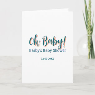 Fett gedruckter einfacher blauer Oh Baby Baby Show Karte