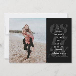 Fett gedrucktes Datum Schwarz-Weiß-Foto Save The Date