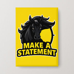 Fett gedrucktes schwarzes Pferd mit motivierendem  Button