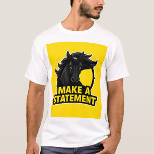 Fett gedrucktes schwarzes Pferd mit motivierendem T-Shirt