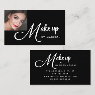 Fett gedrucktes schwarzes und weißes Foto-Make-up Visitenkarte