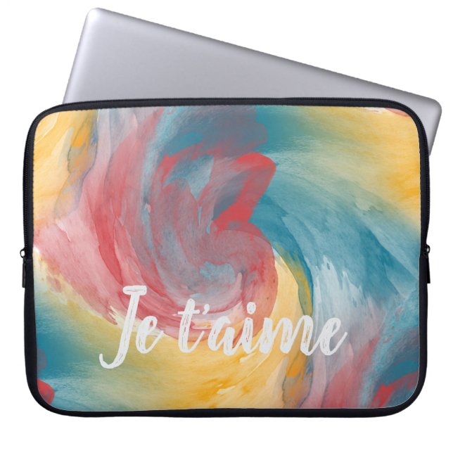 Fett gefärbte Krawatte Farbfarben Farbfarbenfroh W Laptopschutzhülle (Vorderseite)