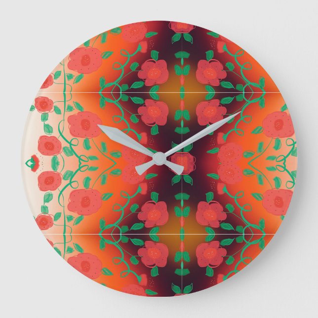Fett geflochtene Uhr mit rotem und schwarzem Desig (Vorderseite)
