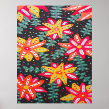 Fett Gelb und orange Blume Schwarz