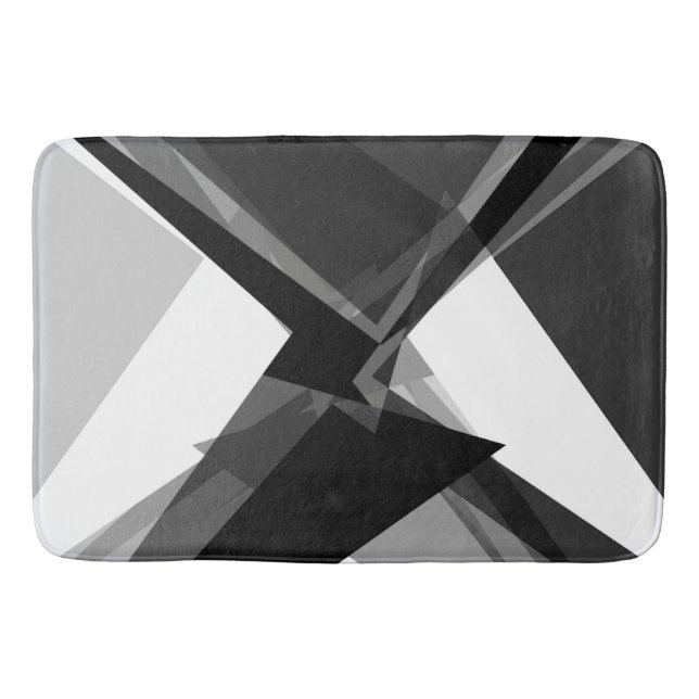 fett geometrisch-monochrome Retro-abstrakte Kunst Badematte (Vorderseite)