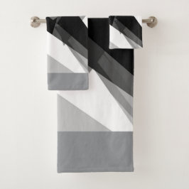 fett geometrisch-monochrome Retro-abstrakte Kunst Badhandtuch Set