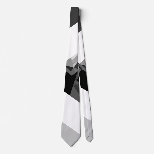 fett geometrisch-monochrome Retro-abstrakte Kunst Krawatte (Vorderseite)