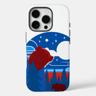 Fett geometrischer Bär- und Waldbeweis iPhone 16 Pro Hülle