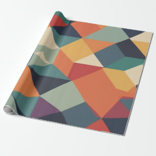 Fett geometrisches Design in einem farbigen Regenb Geschenkpapier