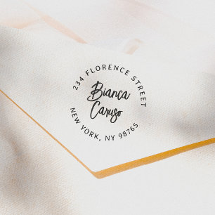 Fett geschriebene Lettering-Namens-Rücksendeadress Gummistempel