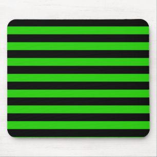 Fett gestreiftes Muster in Grün und Schwarz Mousepad