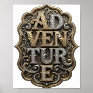 Fett Gold ABENTEUER Fett Design Poster