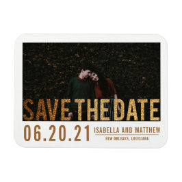 Fett-Gold-Glitzer Save the Date | Benutzerdefinier Magnet