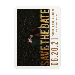 Fett-Gold-Glitzer Save the Date | Benutzerdefinier Magnet