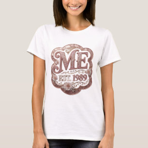 Fett Gold ME EST 1989 3D-Textkunst T-Shirt