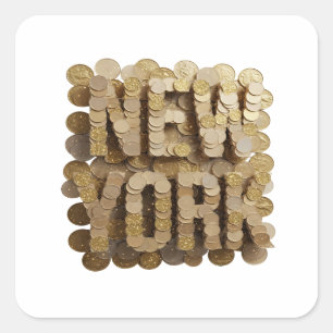Fett Gold NEW YORK Geschenkaufkleber Quadratischer Aufkleber