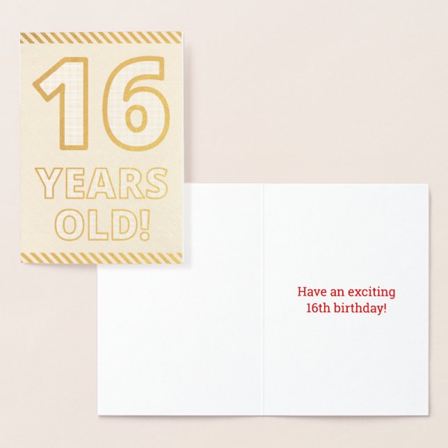 Fett, Goldfoil "16 JAHRE ALT!" Geburtskarte Folienkarte (Anzeige)