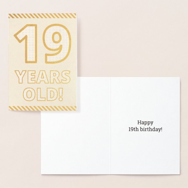 Fett, Goldfoil "19 JAHRE ALT!" Geburtskarte Folienkarte (Anzeige)