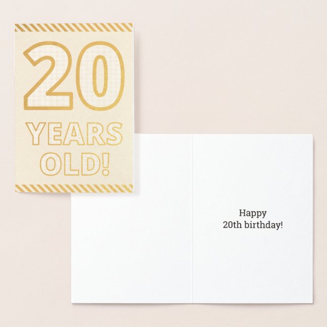 Fett, Goldfoil "20 JAHRE ALT!" Geburtskarte Folienkarte (Anzeige)