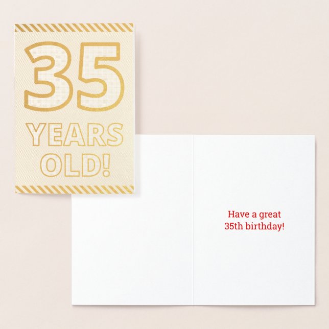 Fett, Goldfoil "35 JAHRE ALT!" Geburtskarte Folienkarte (Anzeige)