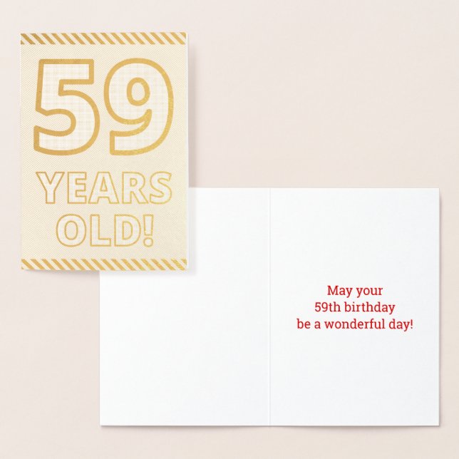 Fett, Goldfoil "59 JAHRE ALT!" Geburtskarte Folienkarte (Anzeige)