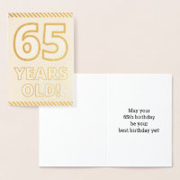 Fett, Goldfoil "65 JAHRE ALT!" Geburtskarte