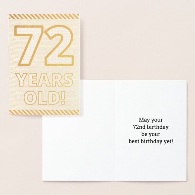 Fett, Goldfoil "72 JAHRE ALT!" Geburtskarte Folienkarte (Anzeige)
