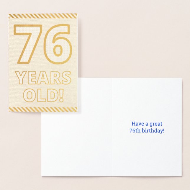 Fett, Goldfoil "76 JAHRE ALT!" Geburtskarte Folienkarte (Anzeige)