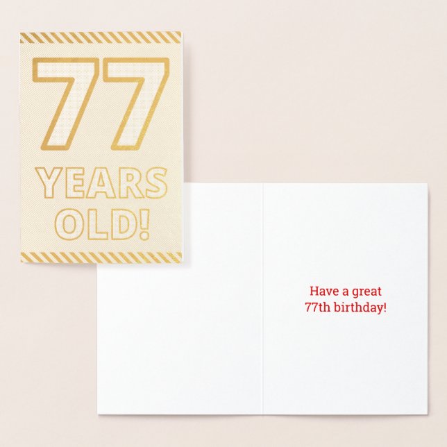 Fett, Goldfoil "77 JAHRE ALT!" Geburtskarte Folienkarte (Anzeige)