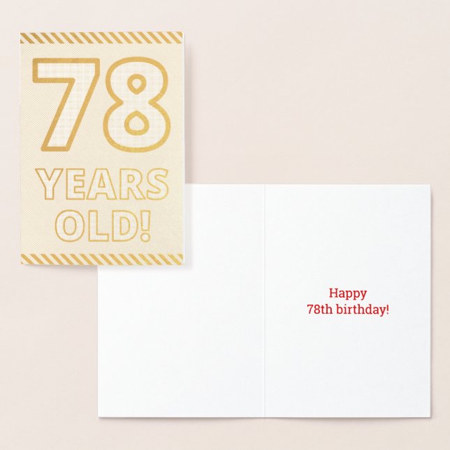 Fett, Goldfoil "78 JAHRE ALT!" Geburtskarte Folienkarte (Anzeige)